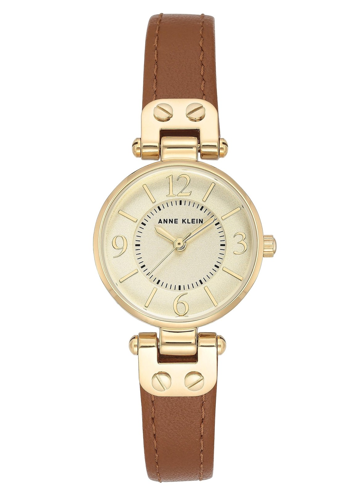 Anne Klein Women’s 109442CHHY Gold-Tone Champagne Dial and Brown Brown/Gold