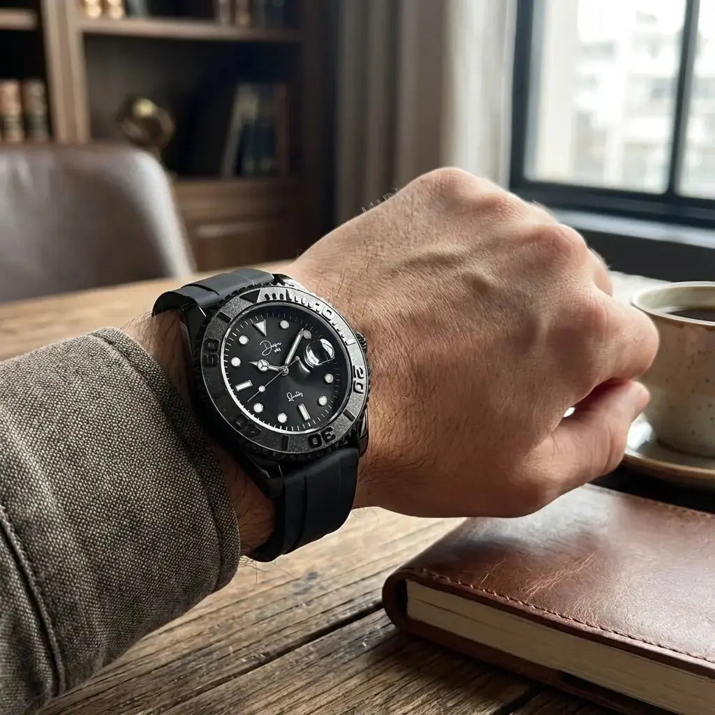 Minimalist Quartz Watch – The Dark Night Black Edition