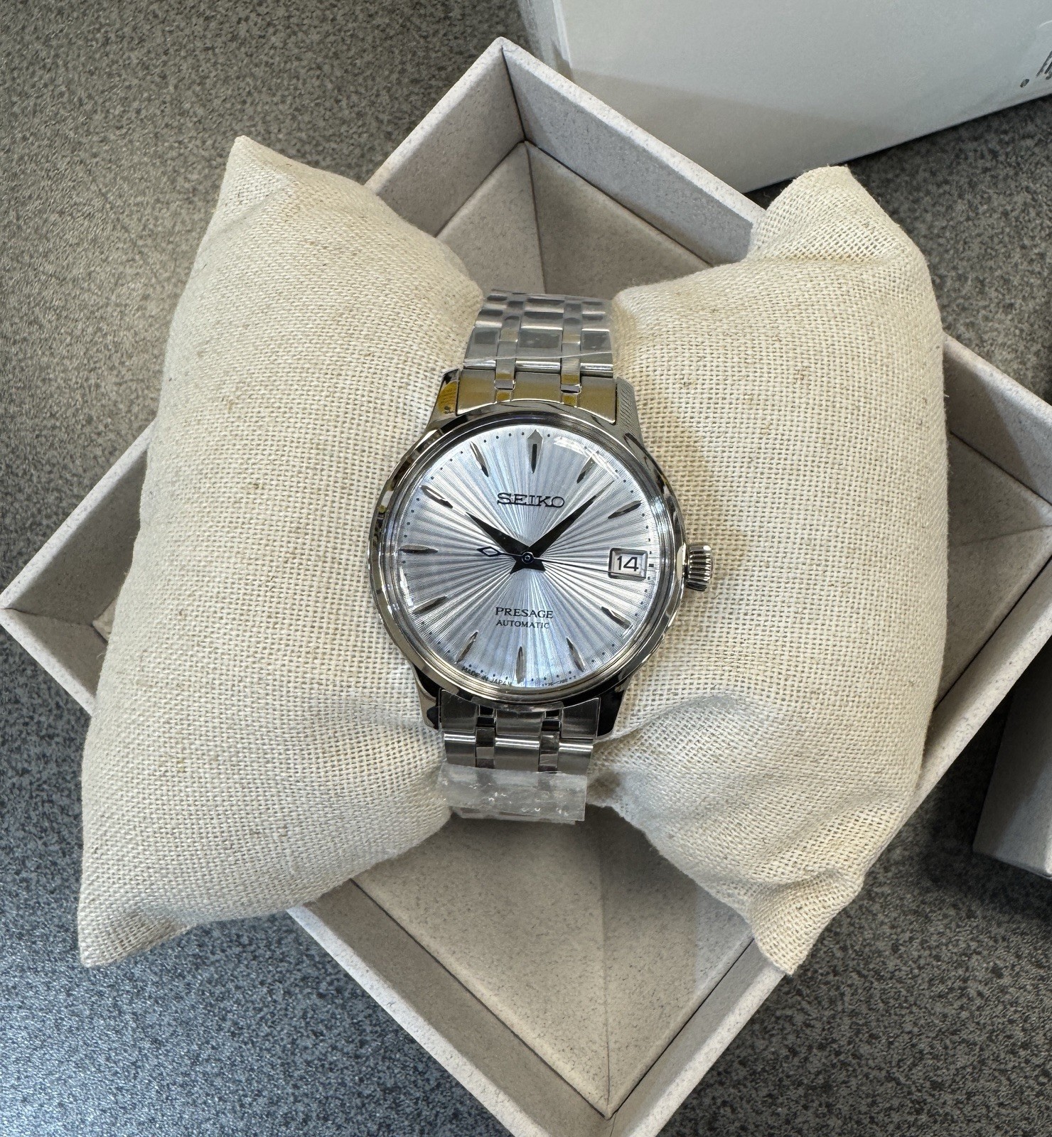 Seiko Presage Cocktail Time Automatic Blue Dial Steel Women’s Watch SRP841 34mm