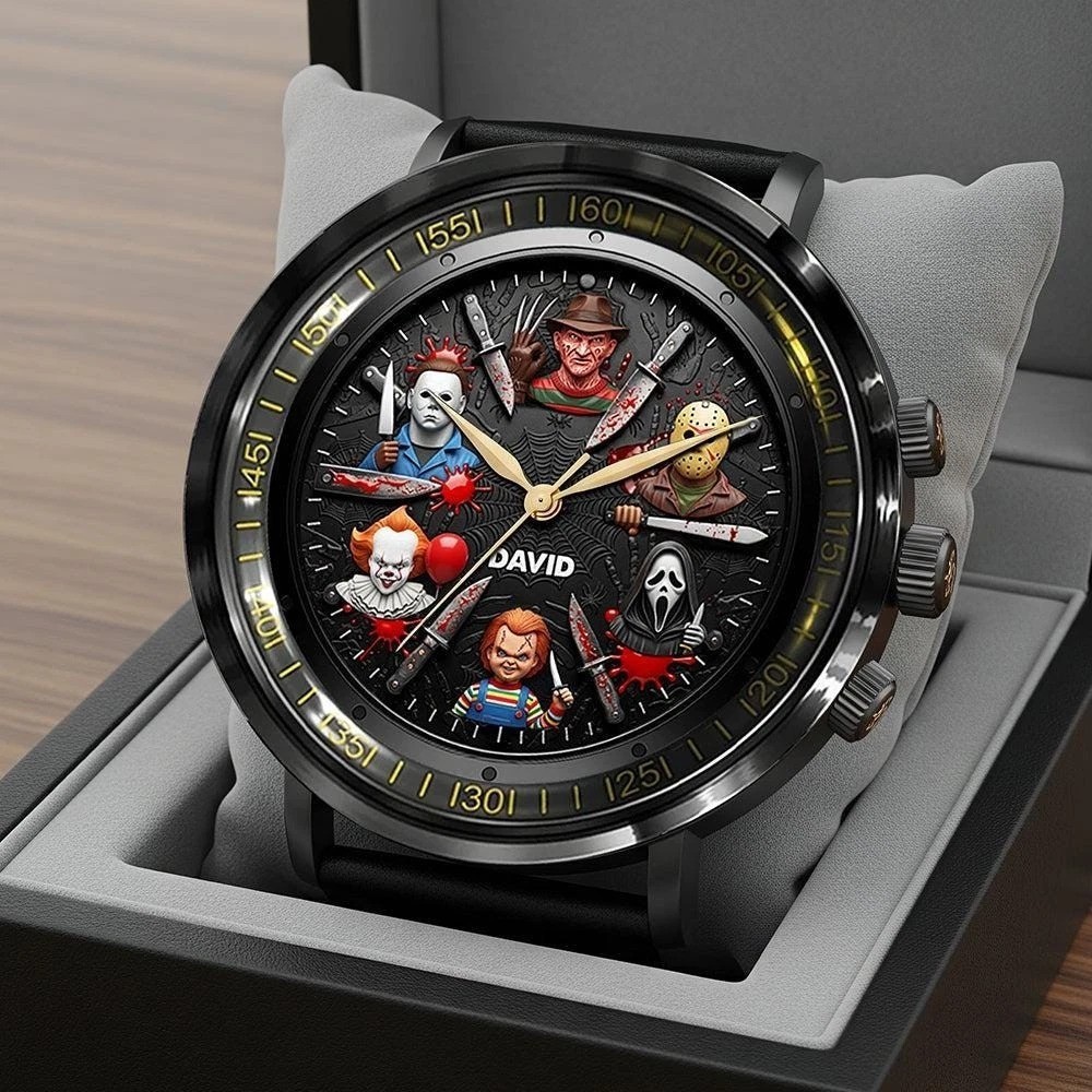 Personalized Horror Movie Stainless Steel Watch Custom Horror Fan Gift