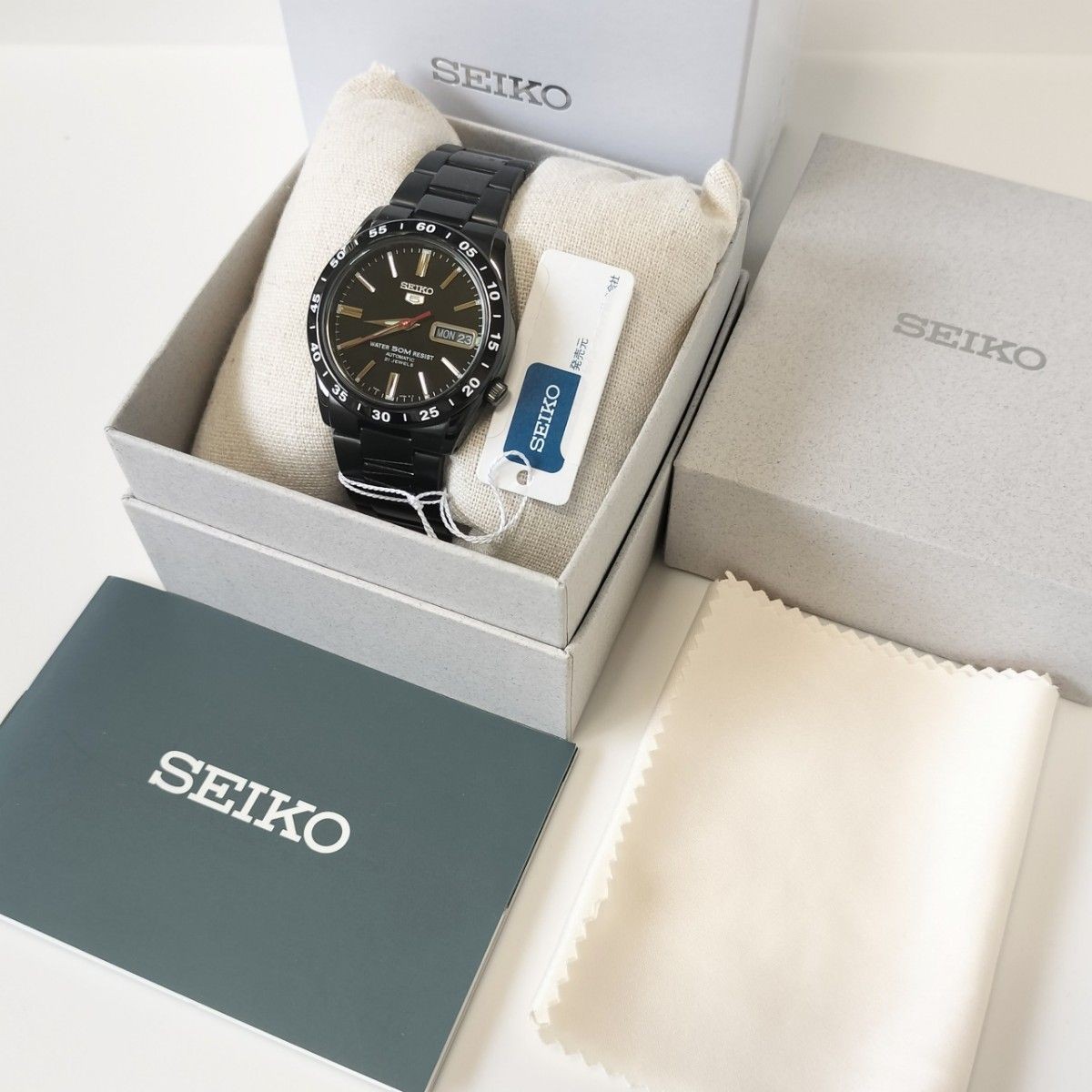New With Overseas Reverse Import SEIKO5 Seiko Five IP Black Skeleton Day Date Au