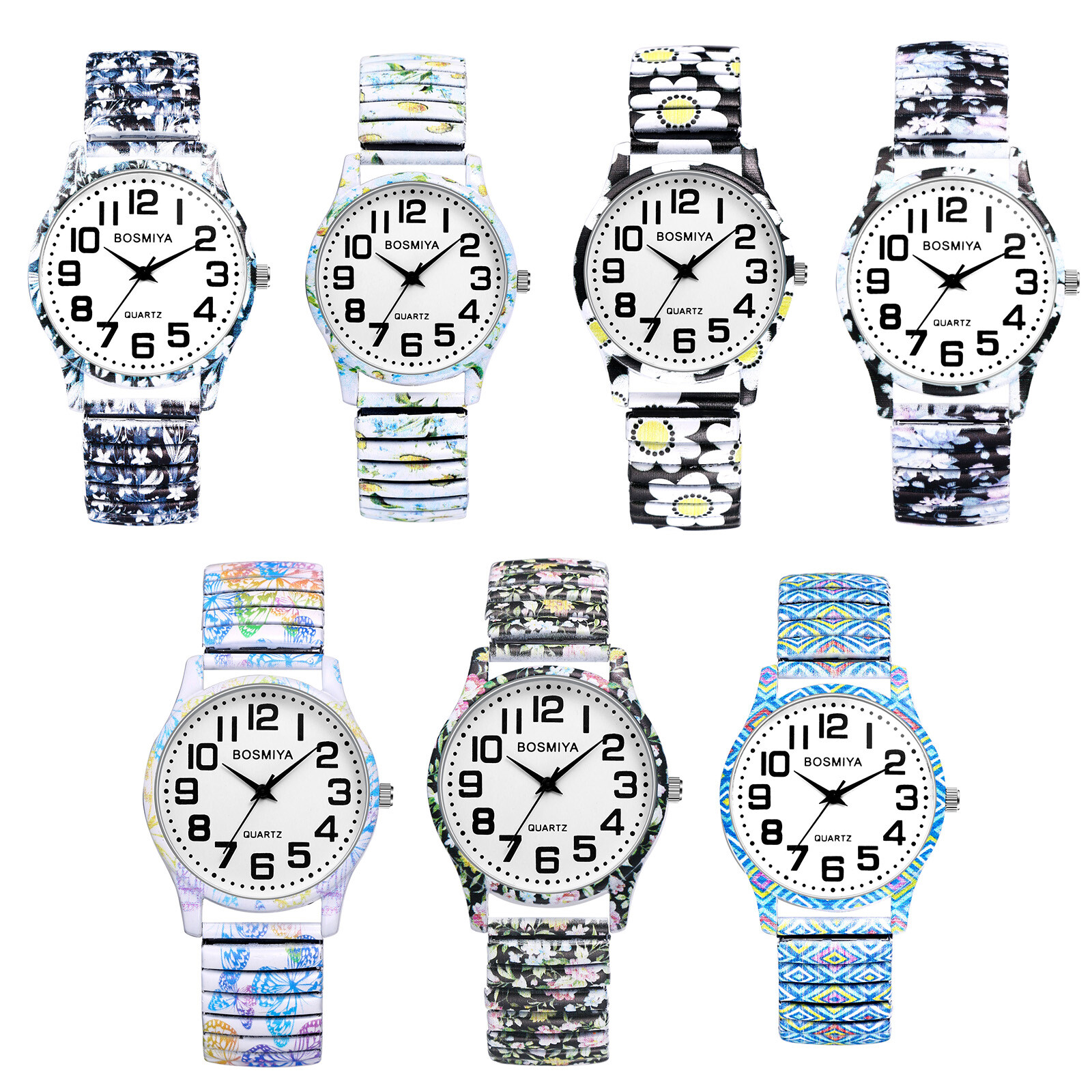 Women’s Bohemian Stretch Band Watches Easy Reader Quartz Analog Wrist Watch Gift