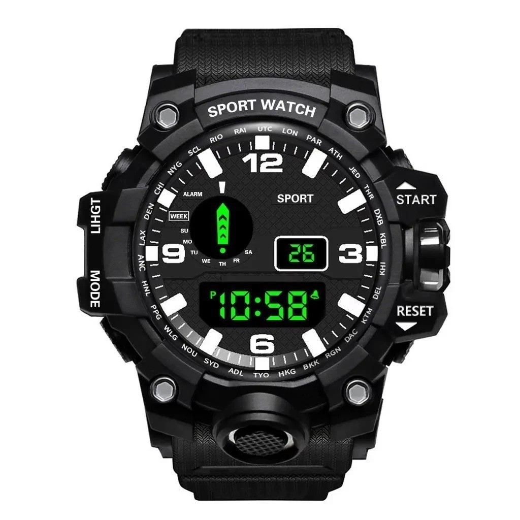 Men Waterproof Digital Sports Watch Military Tactical LED Backlight Wristwatch
