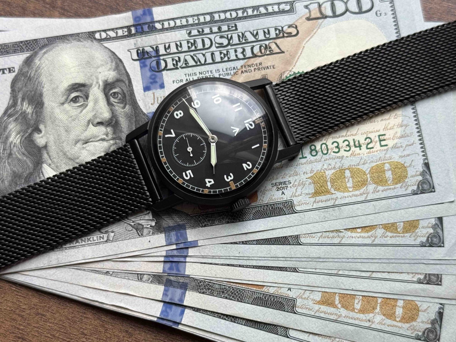 Pobeda Pilot Soviet Mechanical Black Dial Vintage Watch Zim 1990s Russian Men’s