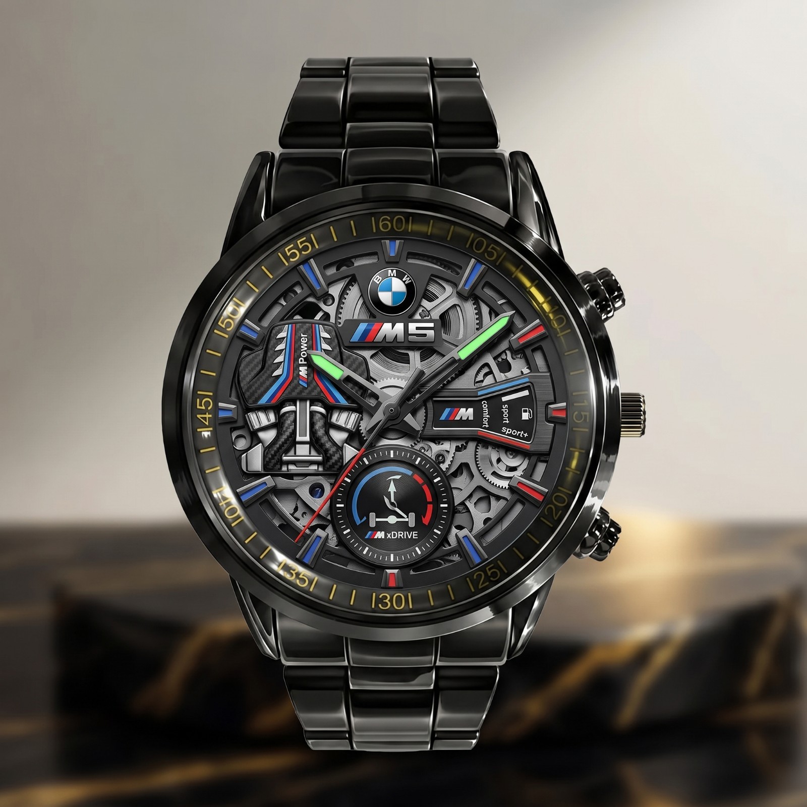 Personalized Performance BMW M5 Sedan Stainless Steel Watch Automotive Gift