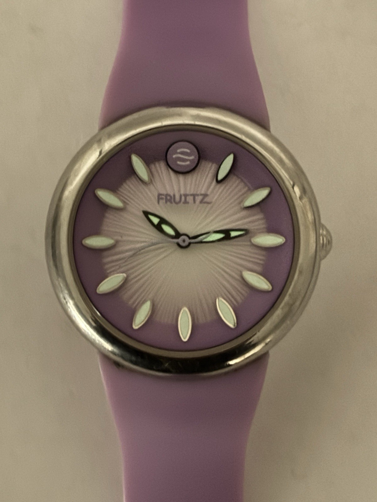 Fruitz 35mm Silver Tone Quartz Watch w/ Natural Frequency Technology & Band