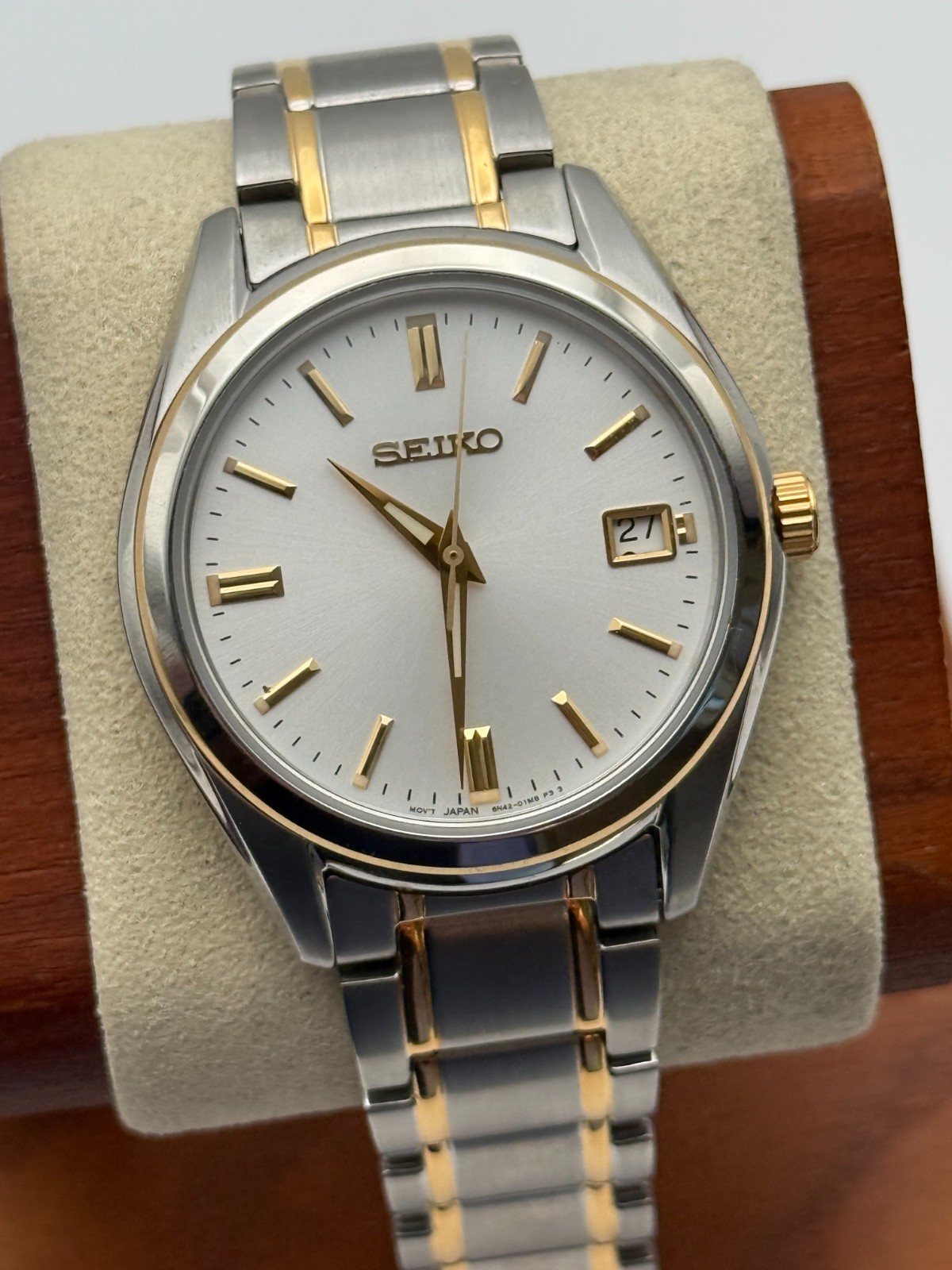 Seiko SUR312 36mm Two-Tone Quartz Date Sapphire Crystal Watch