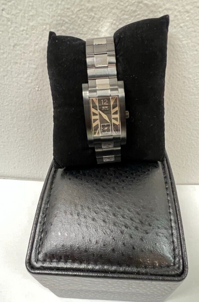 RAMA SWISS WATCH RSW LADIES black /silver STAINLESS STEEL WATCH- NEW