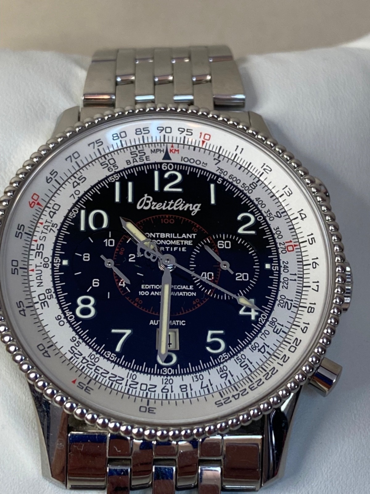 PAPERS Breitling Navitimer Montbrillant BLACK Steel 42mm A35330 Watch BOX MINT
