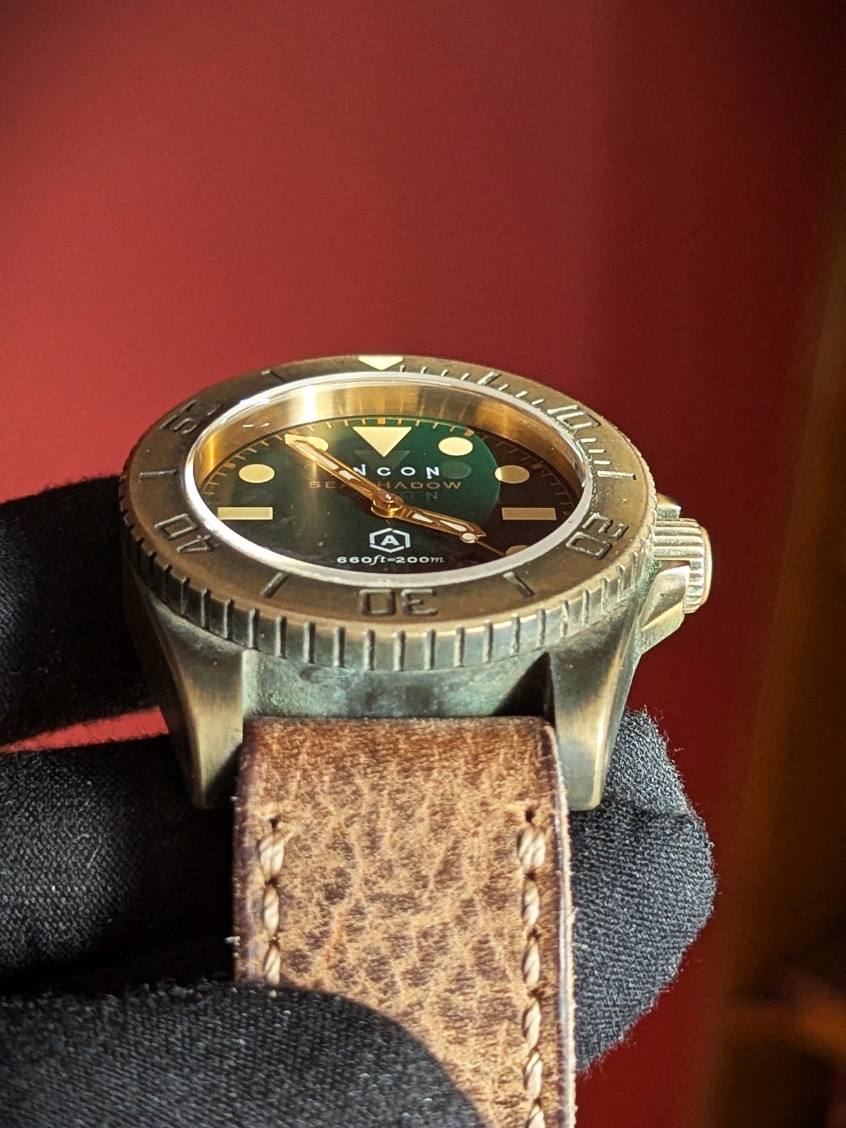 ANCON SEA SHADOW BRONZE Automatic Movt Matte Green Dial SAPHIRE CRYSTAL 200M