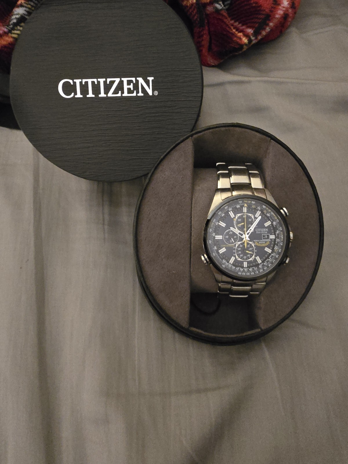 Citizen Eco-Drive Radio Controlled World Time Chronograph WR200 Blue Dial