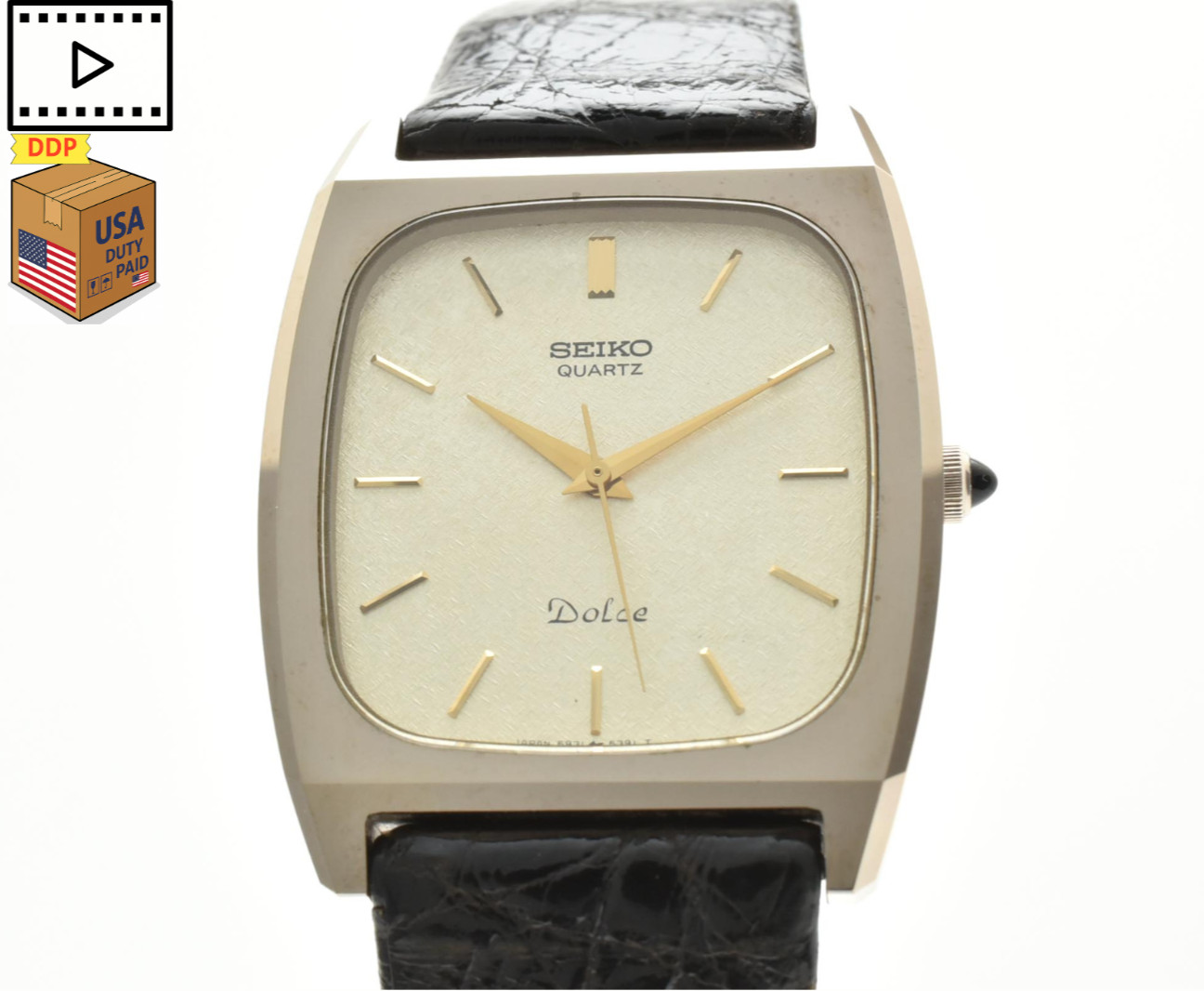 Vintage 1981 [MINT] SEIKO Dolce 5931-5341 Tungsten Gold Men’s Quartz Watch JAPAN