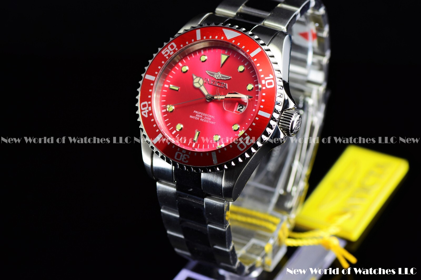 Invicta Men’s Pro Diver Silver Dial Diamond Bezel Stainless Steel Bracelet Watch