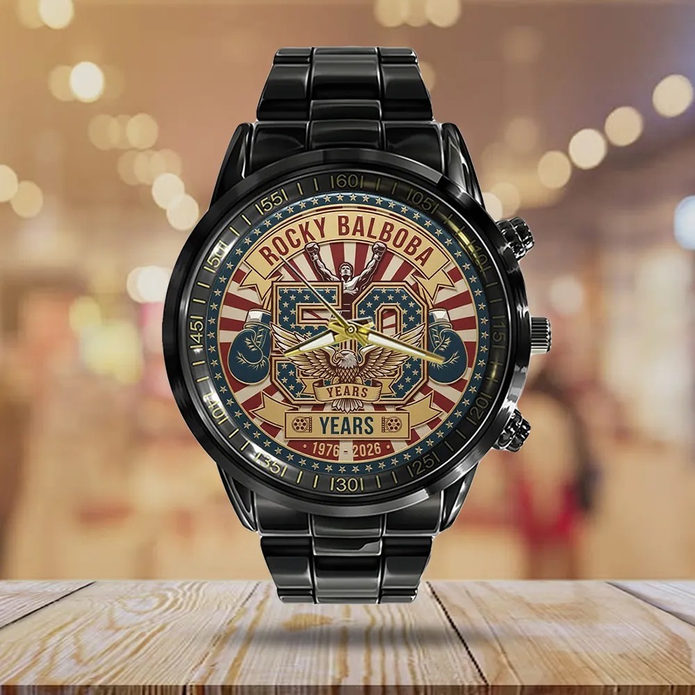 Rocky 50th anniversary stainless steel watch, gift for fan