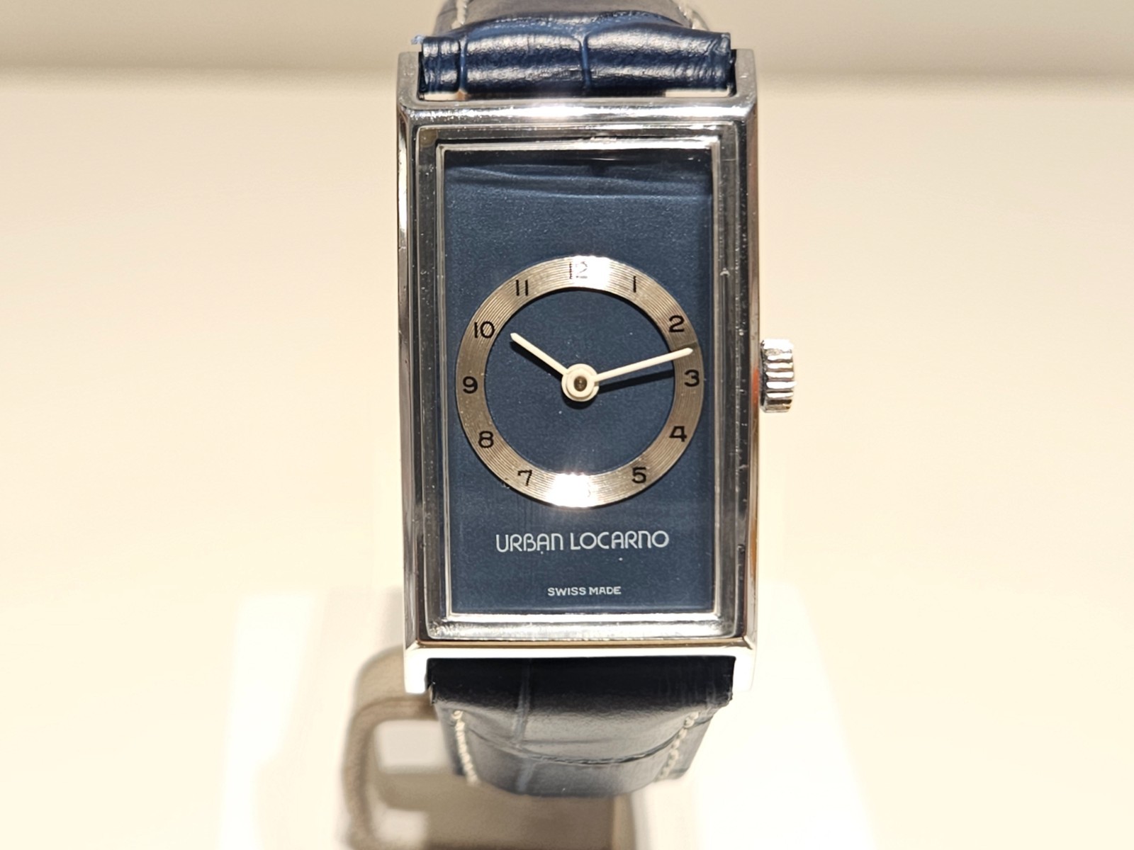 VINTAGE ELEGANT SWISS CHROMED RECTANGLE TANK MEN MECHANICAL WATCH”URBAN LOCARNO”