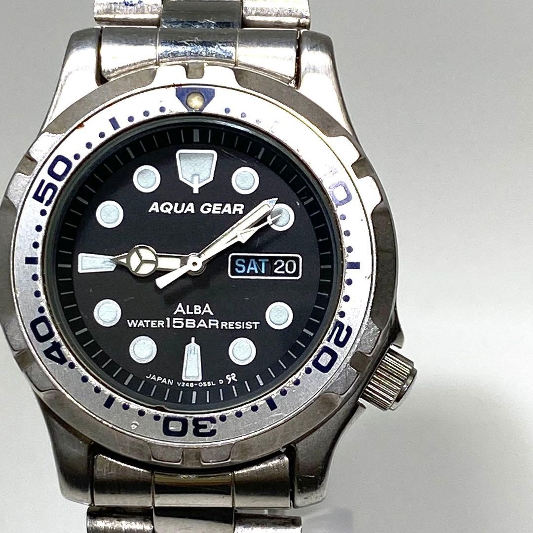 Seiko Alba V248-0260-18 Quartz Black Dial Wristwatch 16cm