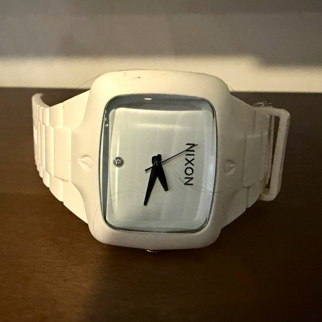 Nixon The Player Analog Quartz Wristwatch White Silicone Case/Band Rectangle