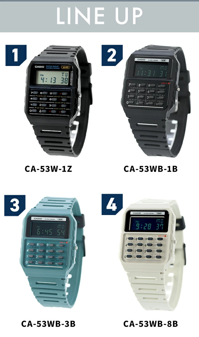 Casio CA-53W-1ZDR Calculator Watch Data Bank Retro Digital Black New R8041044