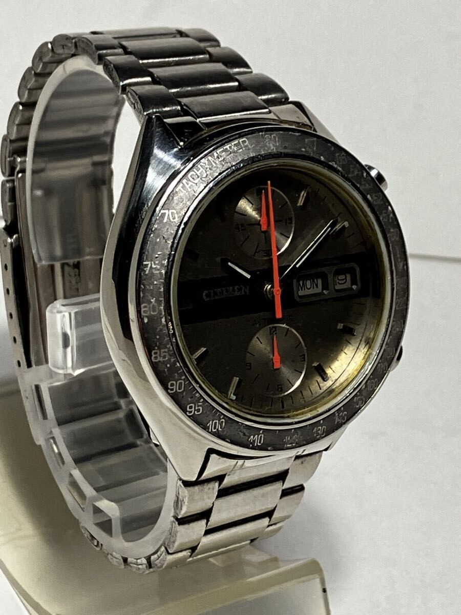 CITIZEN Challenge Timer 8110 Chronograph Auto Rare Horizontal Bar Mens Watch