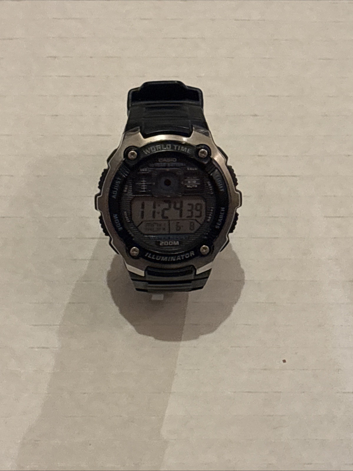 Casio Men’s Illuminator AE‑2000W Digital Watch 3199 – World Time – Silver/Black
