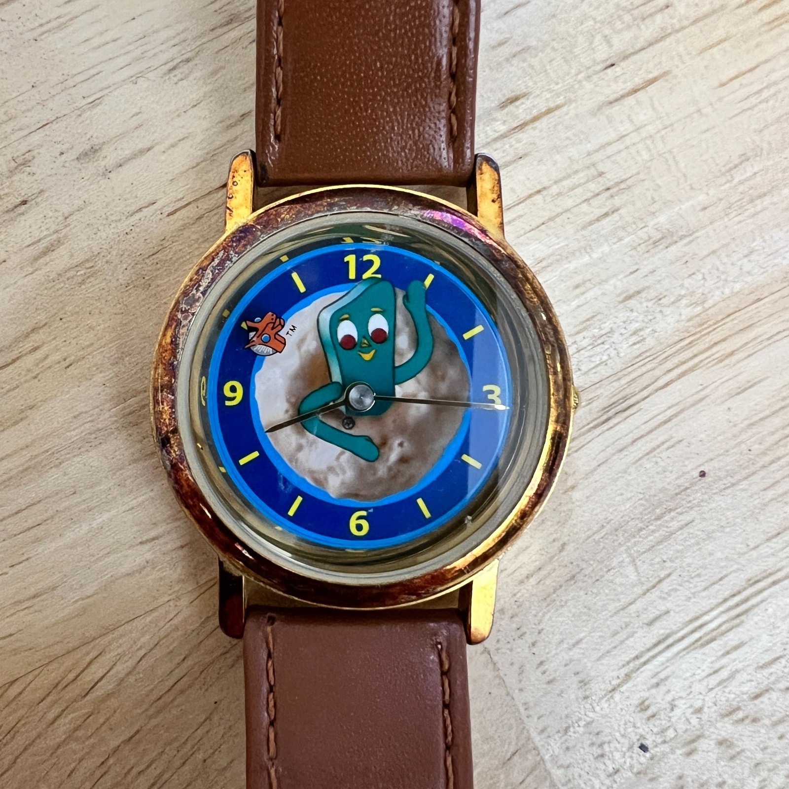 Vintage Gumby and Pokey Cheerios Genuine Leather Wristwatch Rare – Untested