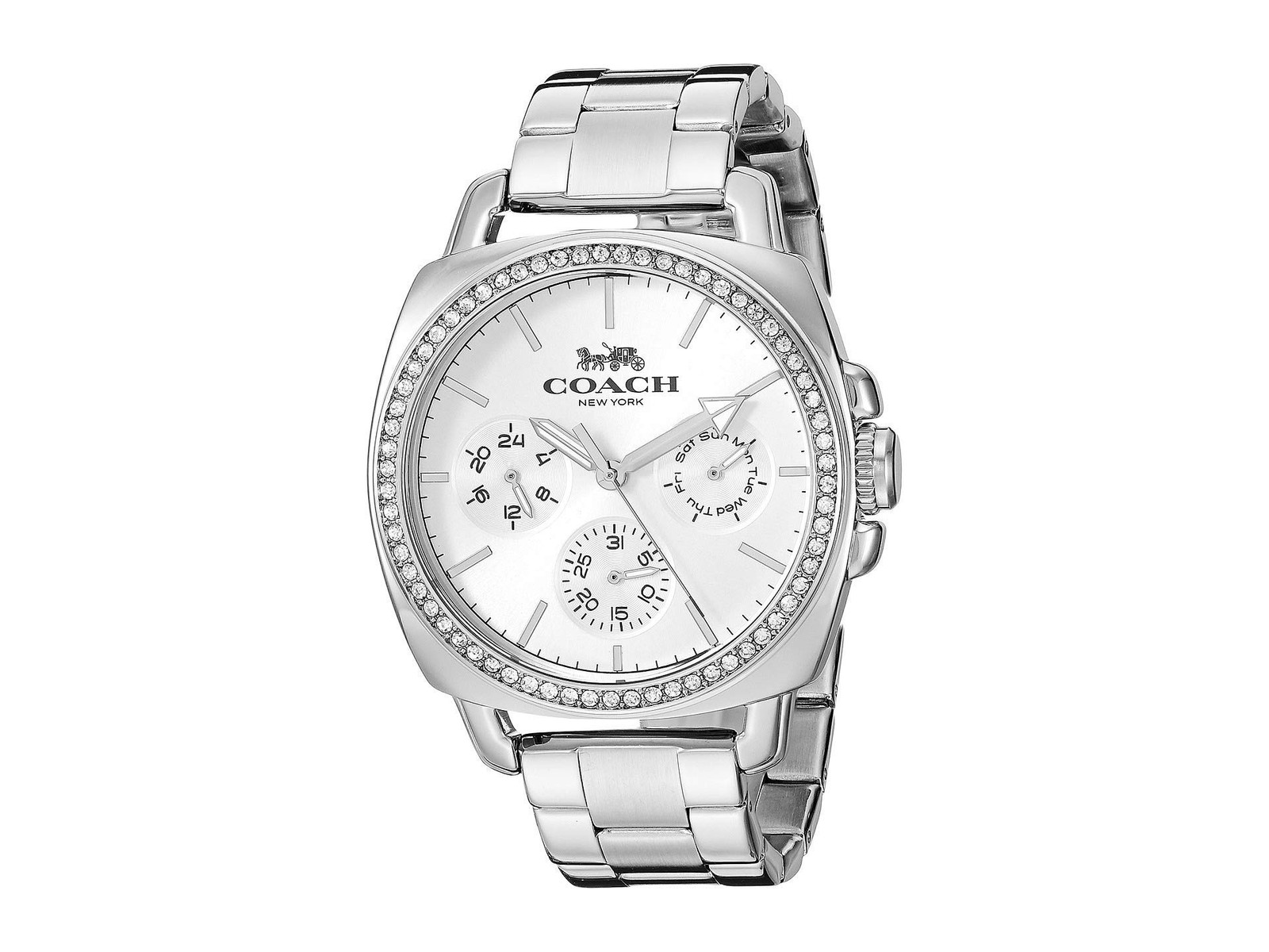COACH BOYFRIEND 14503129 SILVER GLITZ BEZEL CHRONOGRAPH 40mm WOMEN’S WATCH