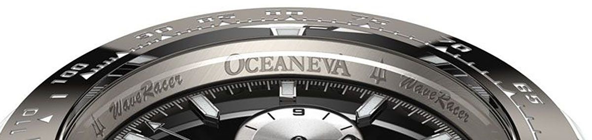 Oceaneva WaveRacer 1000M Black Silver – Grade 5 Titanium Automatic Chronograph