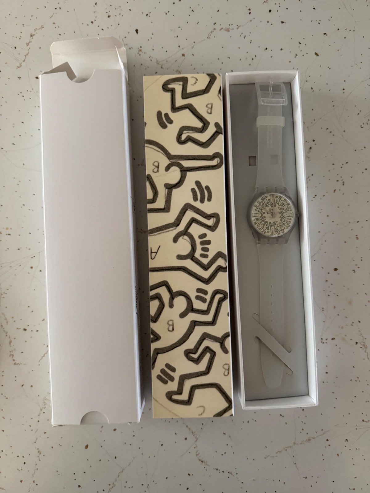 NIB Keith Haring x Swatch Clear Strap