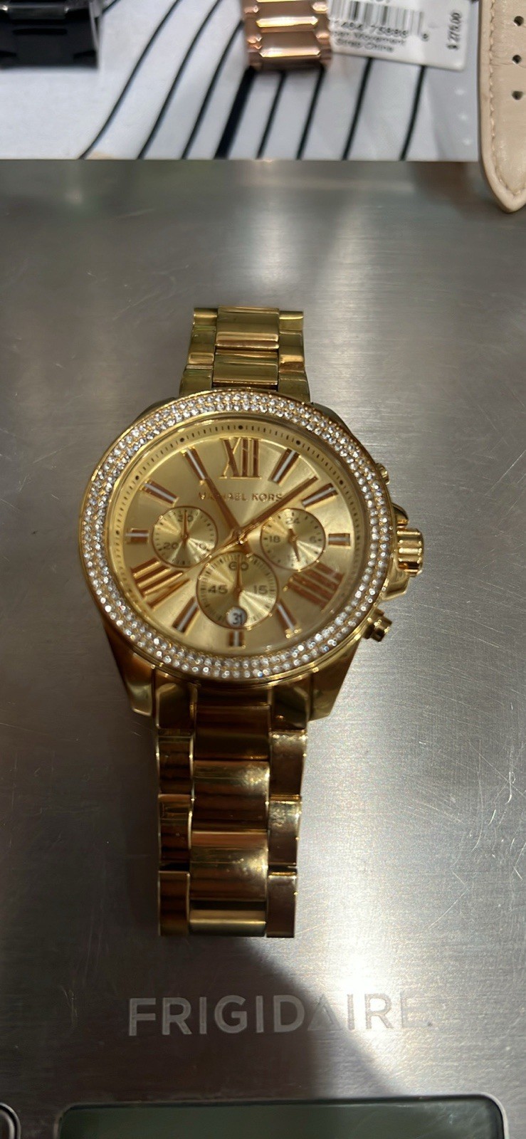 Michael Kors Women’s Gold Tone Chronograph Quartz Date Crystal Bezel Watch