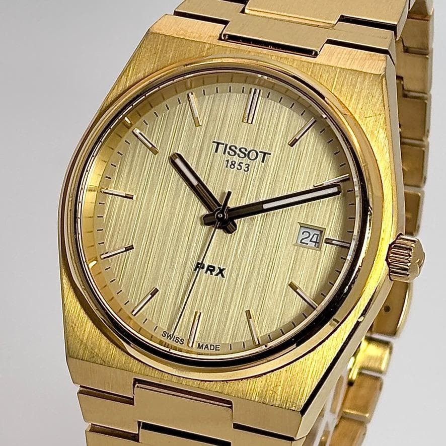 TISSOT PRX 40mm Gold Quartz Watch Working