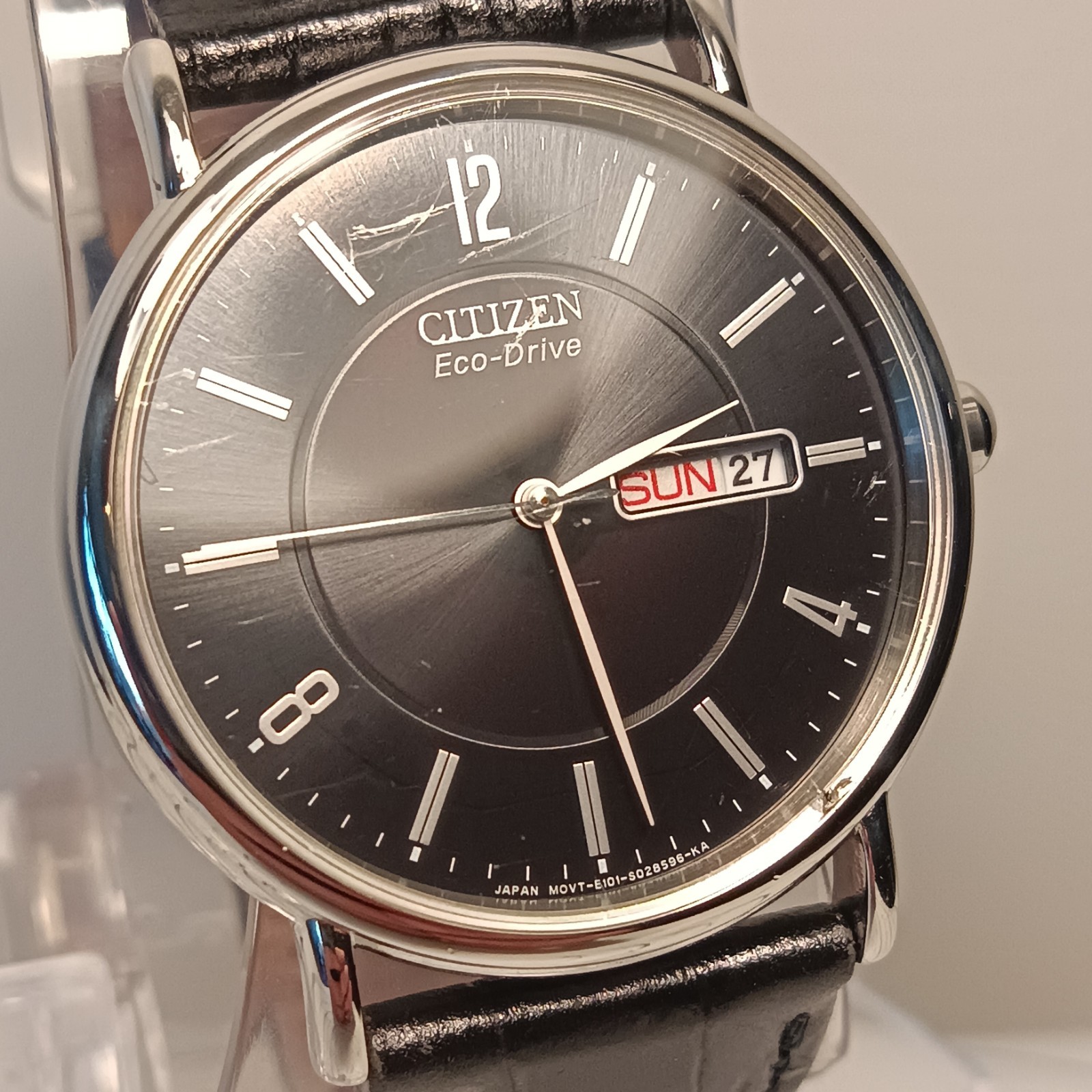 Citizen Eco Drive WristWatch Solar Powered Quartz E101-S015570 Leather Band 38mm