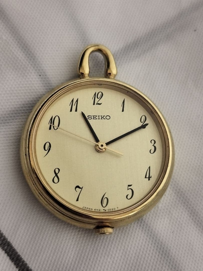 Excellent condition SEIKO pendant pocket watch 4N21-0022 gold