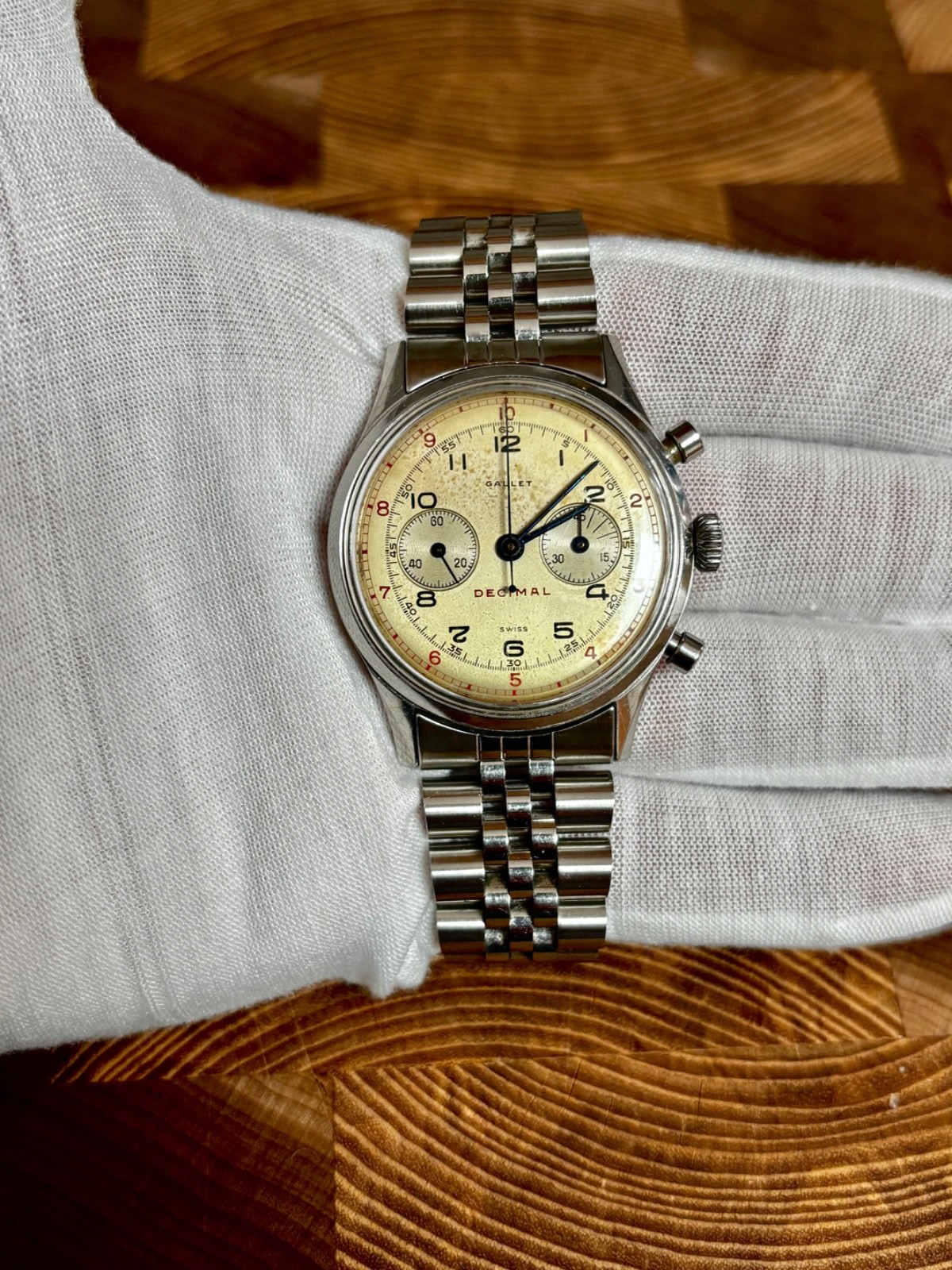 Vintage Gallet Decimal Multichron Stainless 37mm