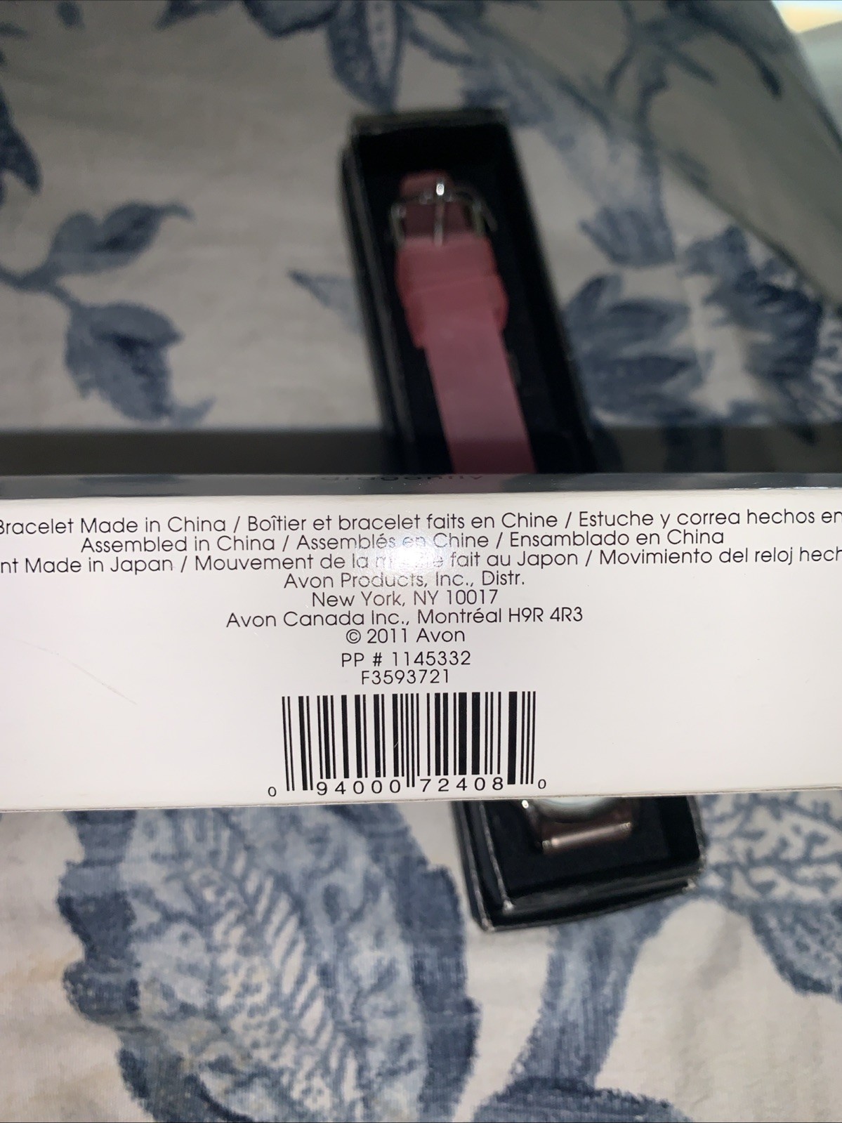 AVON SPRING GARDEN DRAGONFLY SILICONE STRAP WATCH Pink BOX New Battery