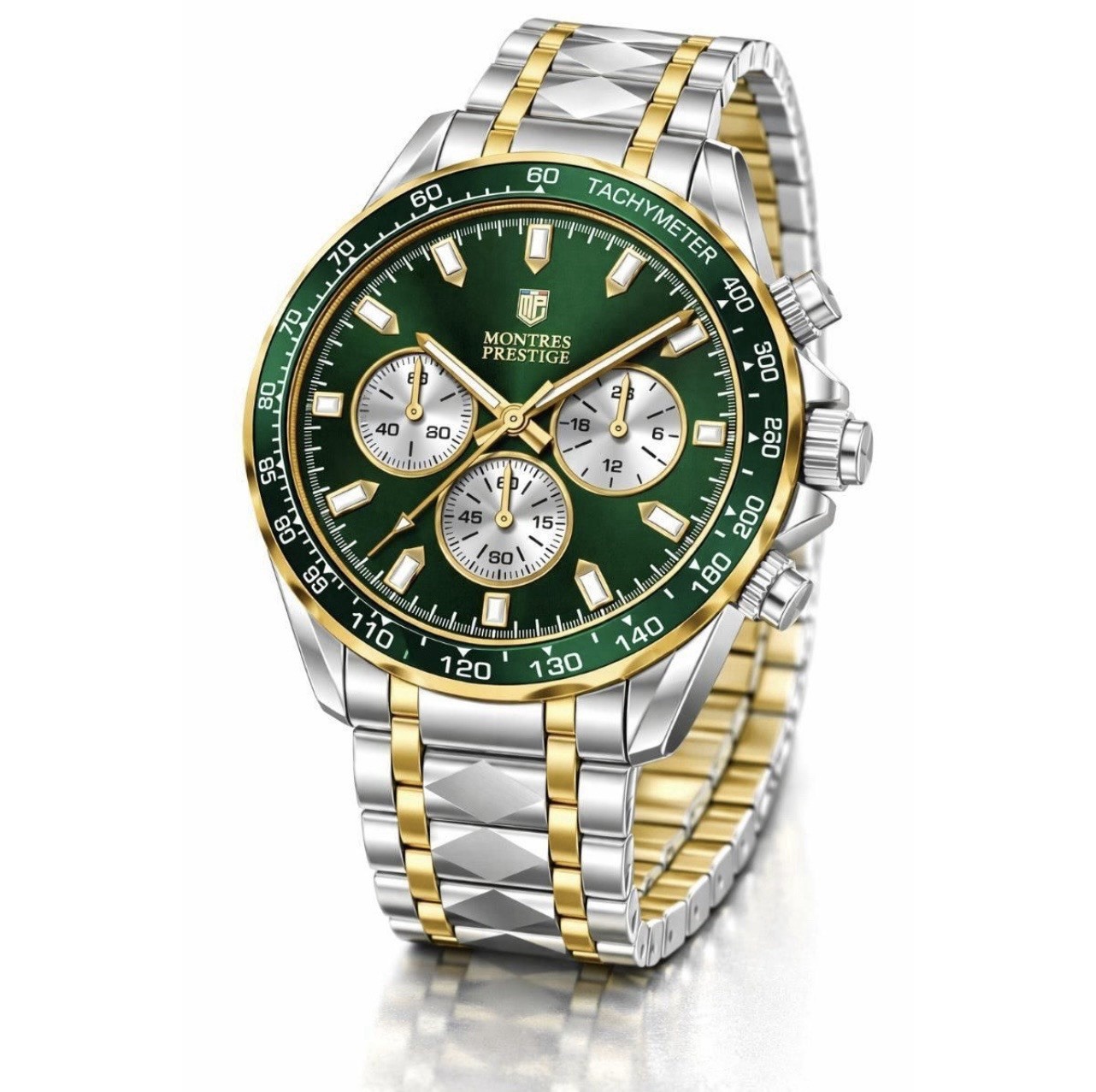 Montres Prestige Men’s Watch – 44mm, Gold, Steel (MPW-0346) new