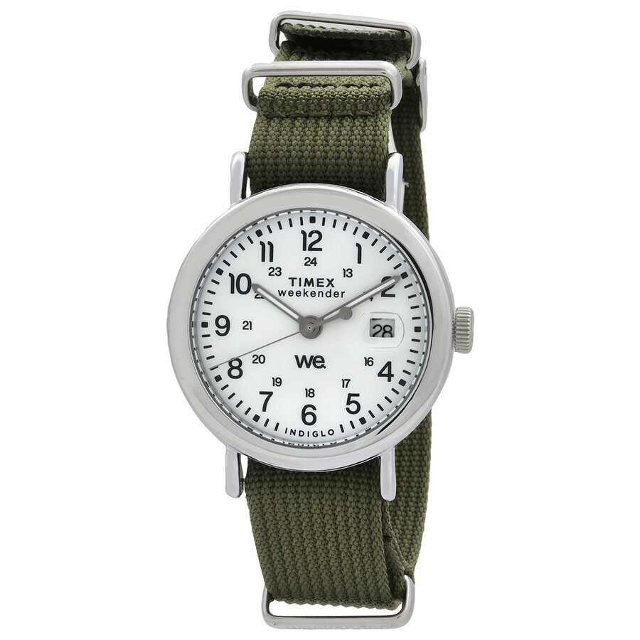 Timex Unisex Weekender Quartz White Dial Watch – TW2W85600 NEW