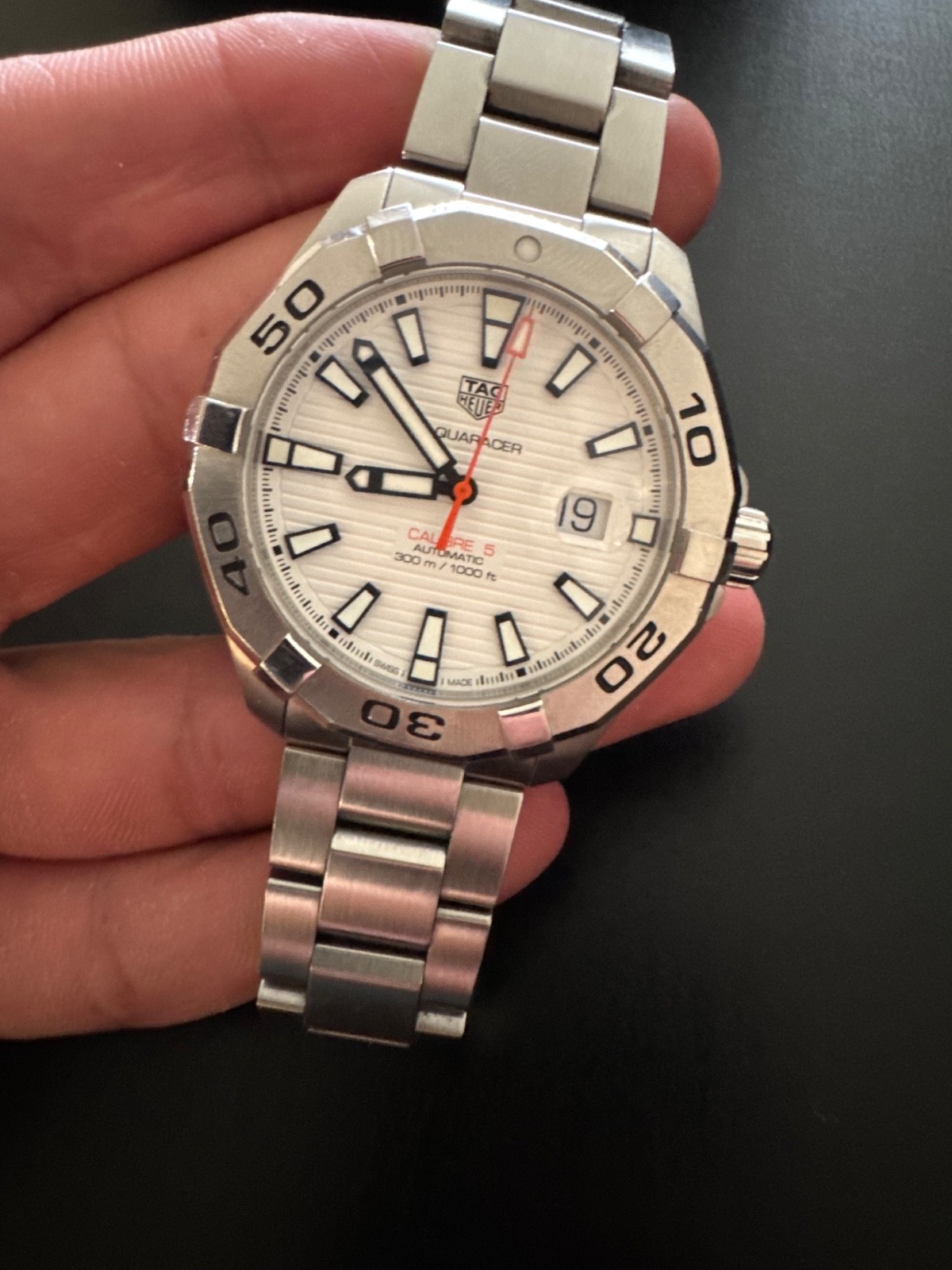 TAG Heuer Aquaracer WAY2013.BA0927 Automatic 43mm White Dial Steel — Box & Paper