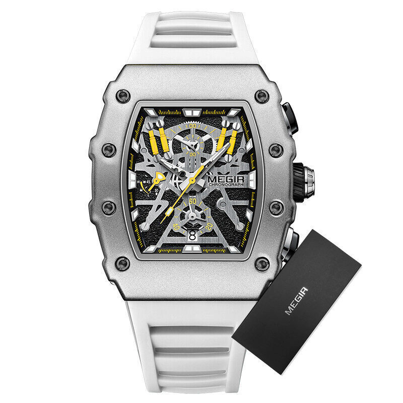 MEGIR Men’s Tonneau Chronograph Luminous Waterproof Multifunction Quartz Watch