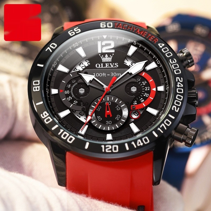 Silicone Band Multi-function Luminous Quartz Watch Men’s Watch Men’s Watch
