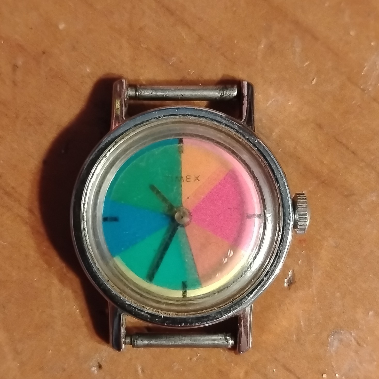 Timex Color Flix Quartz Analog Multicolor Dial Silver Stainless Case 12-Hour
