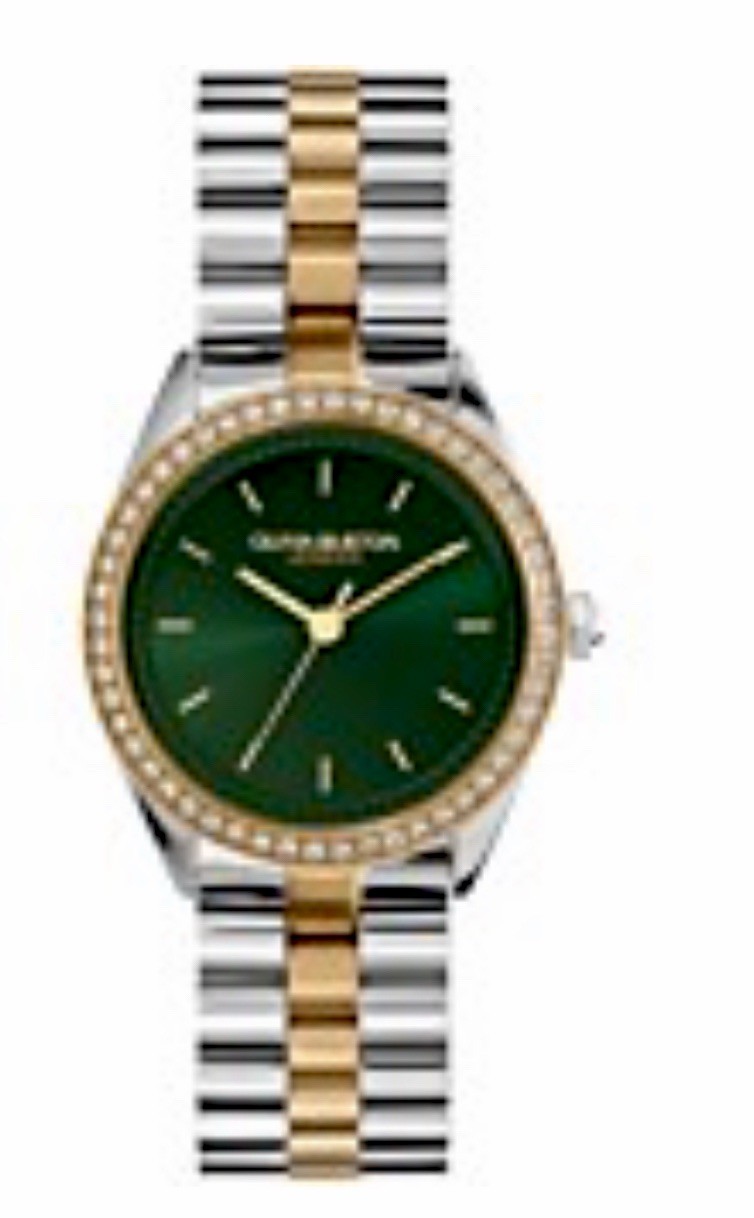 NWT Olivia Burton Green Dial Two Tone Watch