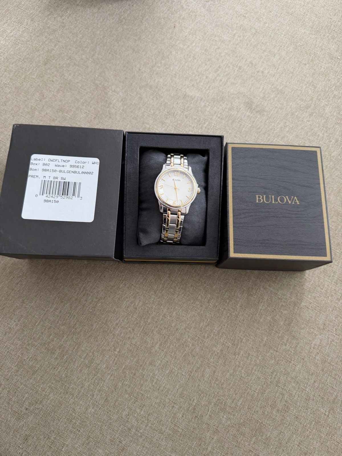 Bulova Corporate 38mm Silver Stainless Steel Case, Silver and Gold Stainless.