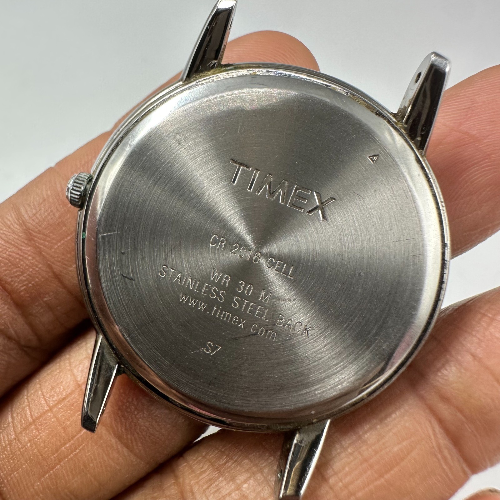 Timex Indiglo Watch Men Silver Tone Grey Dial 35MM No Band New Battery