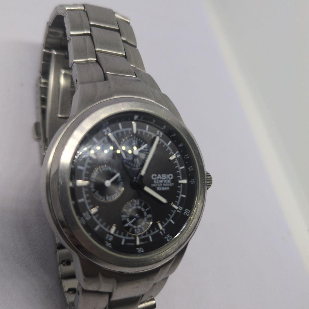 CASIO EDIFICE EF-305 Chronograph, Silver, Quartz, Working Condition