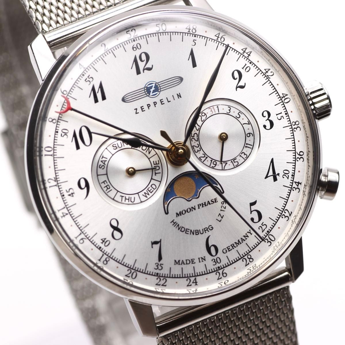 Zeppelin LZ129 Hindenburg Moon Phase 7036-1 Quartz Germany Men’s Watch