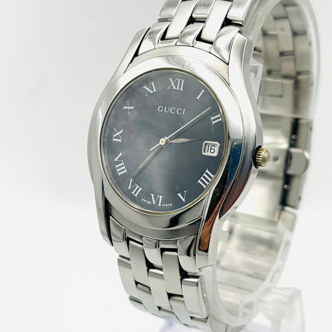 GUCCI 5500M Quartz 36mm Stainless Steel Black Dial Watch