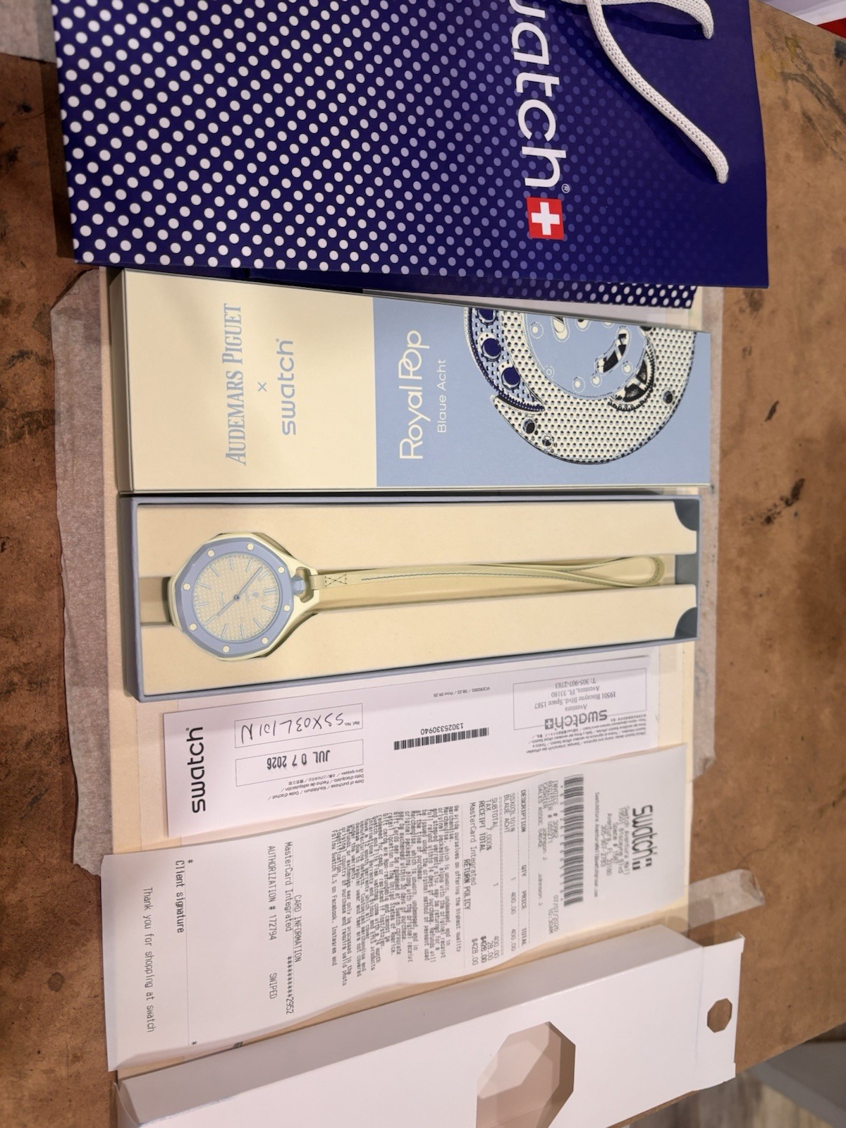 Swatch x AP Royal Pop Blaue Acht Bioceramic 41mm New Box/Papers Authentic