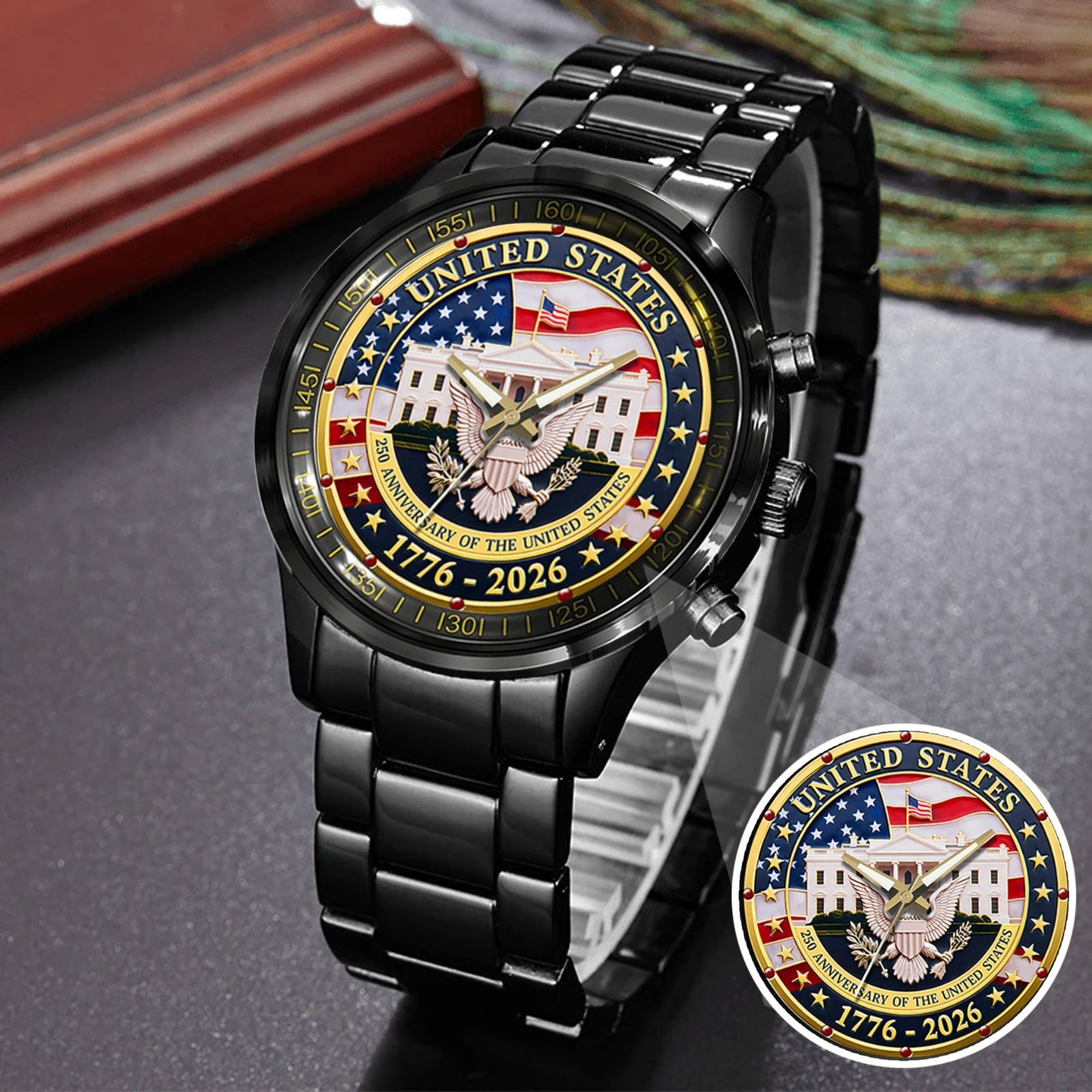 Personalized America 250 Years Of Freedom Stainless Steel Watch