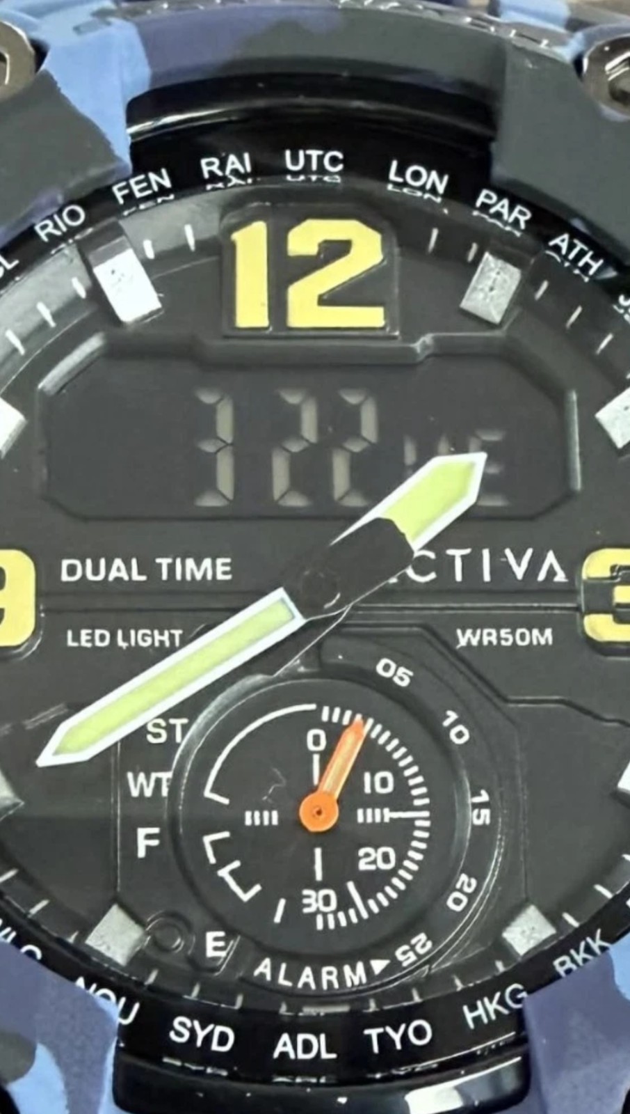 Activa X Invicta BlackOps Digital Men’s Watch-56mm, Camouflage,Blue ACW1637-003