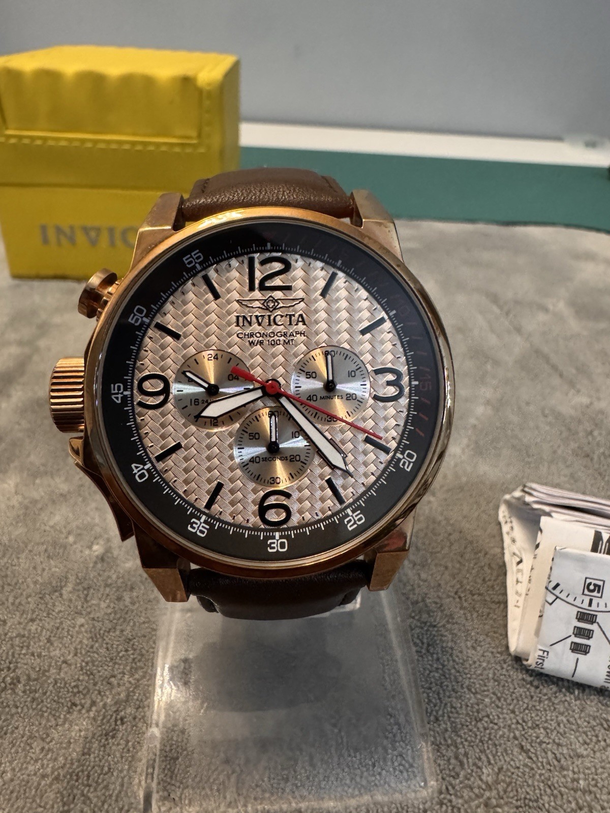 Invicta Force Men’s Quartz Chronograph 40-43.9mm 100m Leather Strap w/ Box
